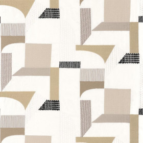 Tissu géométrique Boomerang beige Camengo