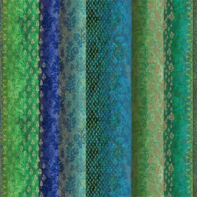 Tissu rayures Kasavu emerald Designers Guild