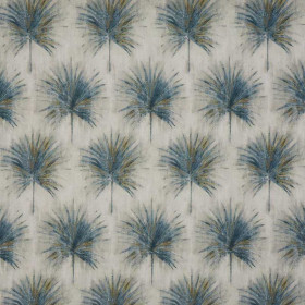 Tissu végétal Greenery indigo Prestigious Textiles