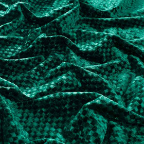 Tissu velours damier Velluto Gio vert 34 Jab