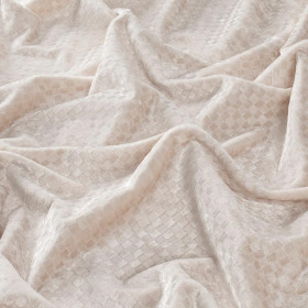 Tissu velours damier Velluto Gio rose pale 70 Jab