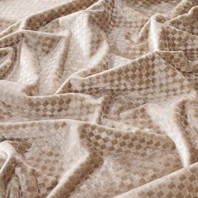 Tissu velours damier Velluto Gio beige 71 Jab