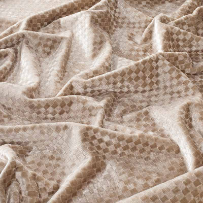 Tissu velours damier Velluto Gio beige 71 Jab