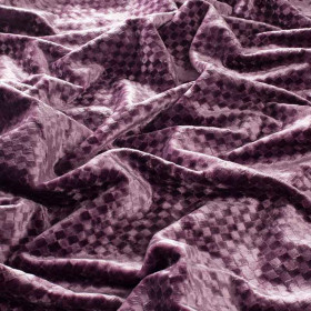 Tissu velours damier Velluto Gio violet 81 Jab