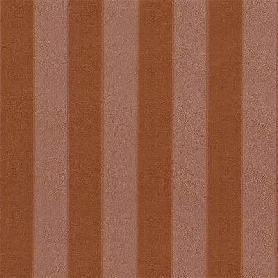 Tissu velours rayé Zingana terracotta Casamance