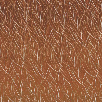 Tissu brodé Euphorbe terracotta Casamance