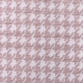 Tissu pied de poule Boston vieux rose Froca