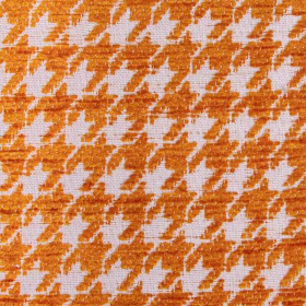 Tissu pied de poule Boston mandarine Froca