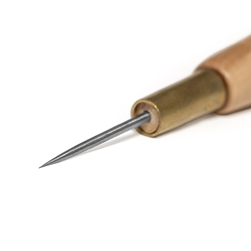 Alène Diamant Multifonction 4 En 1 - Pour Travail Du Cuir, Poinçons Interchangeables, Manche En Bois