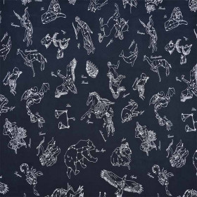 Tissu motifs astres Galileo nuit Casal