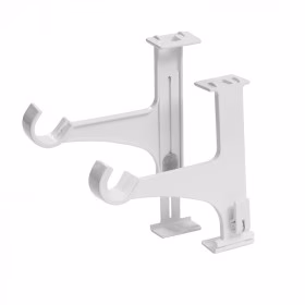 2 supports tringle rideau caisson de volet roulant sans perçage Ø20/28 mm Blanc