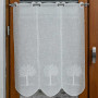 Brise bise motif brodé arbre blanc polyester, hauteur 90 cm