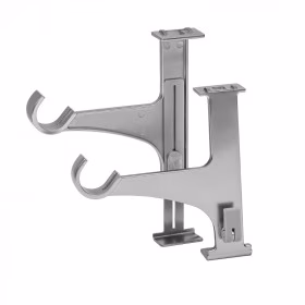 2 supports tringle rideau caisson de volet roulant sans perçage Ø20/28 mm Alu Brossé