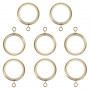 8 anneaux rideaux avec bague silencieuse/crochet Décor Laiton Mat Ø46 mm