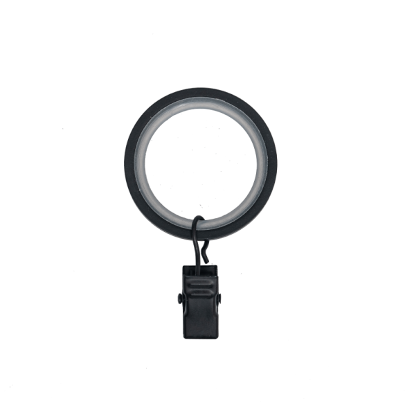 10 anneaux pince rideaux Ø30x40 mm noir mat