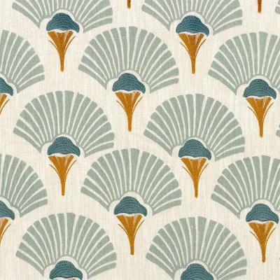 Tissu floral Linefolia celadon Casamance