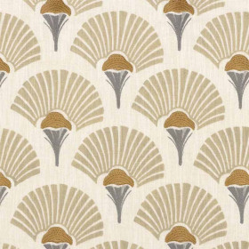 Tissu floral Linefolia beige Casamance