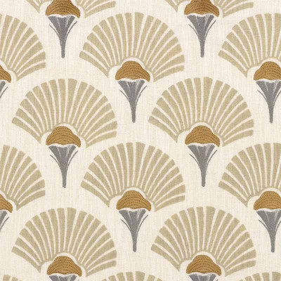 Tissu floral Linefolia beige Casamance