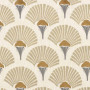 Tissu floral Linefolia beige Casamance