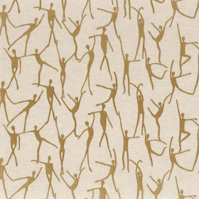 Tissu brodé Chorégraphie ocre Camengo